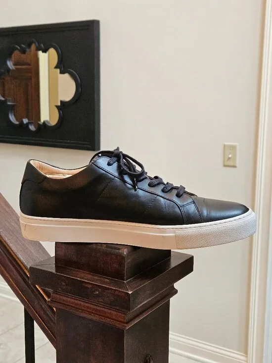 GREATS Men's Royale Leather Sneakers, Black, Sz 13 - Picture 8 of 16